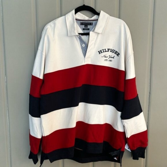 Tommy Hilfiger Men's Prep Stripe Rugby ColorBlock  Top - Size M -New - Picture 3 of 11